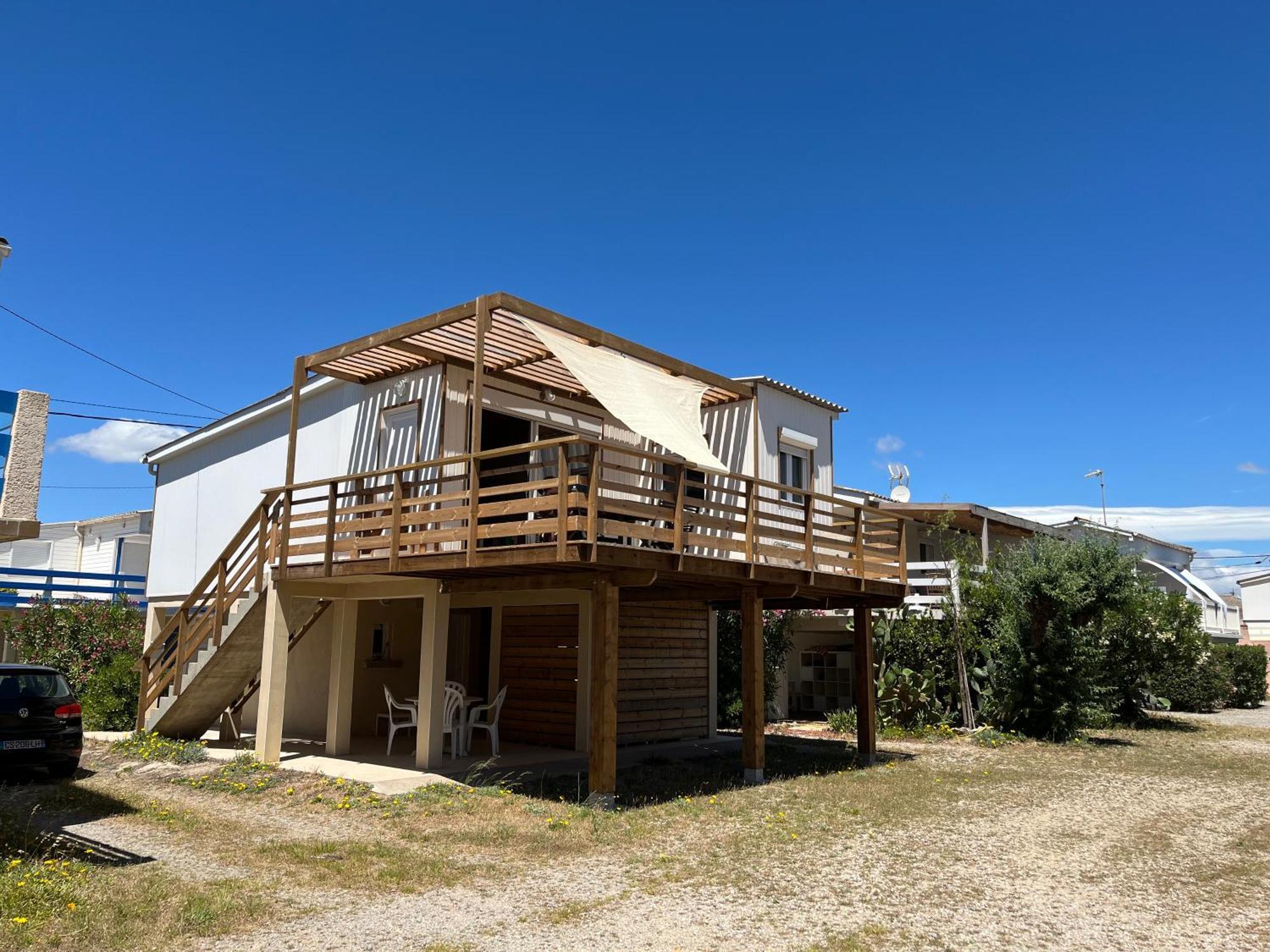 Maison Chalet 200 M De La Plage Climatisation Et Wifi Gruissan Bagian luar foto