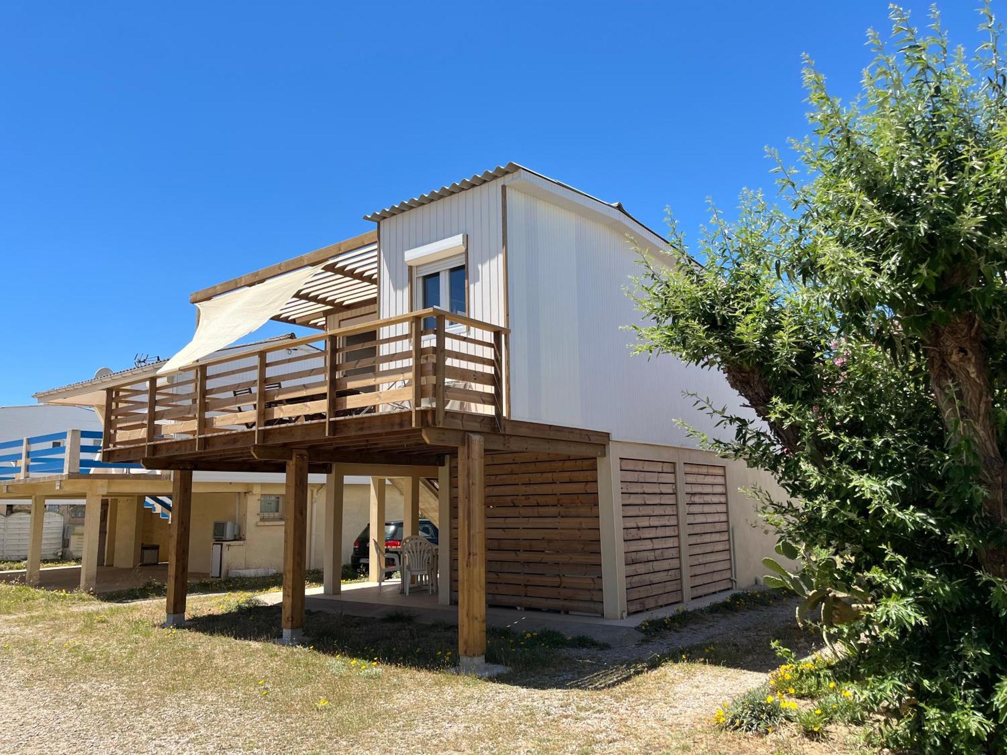 Maison Chalet 200 M De La Plage Climatisation Et Wifi Gruissan Bagian luar foto